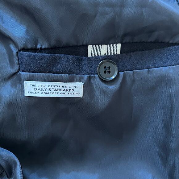 Pull & Bear Daily Standards Long Sleeve Zip Up Bomber Jacket Men's Med Navy Blue - Picture 4 of 8